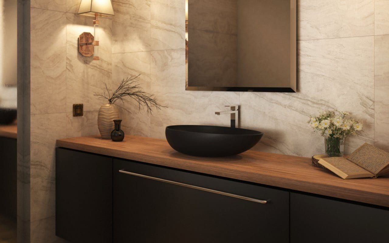 Aquatica Lavabo Spoon 2 BLACK Terentti