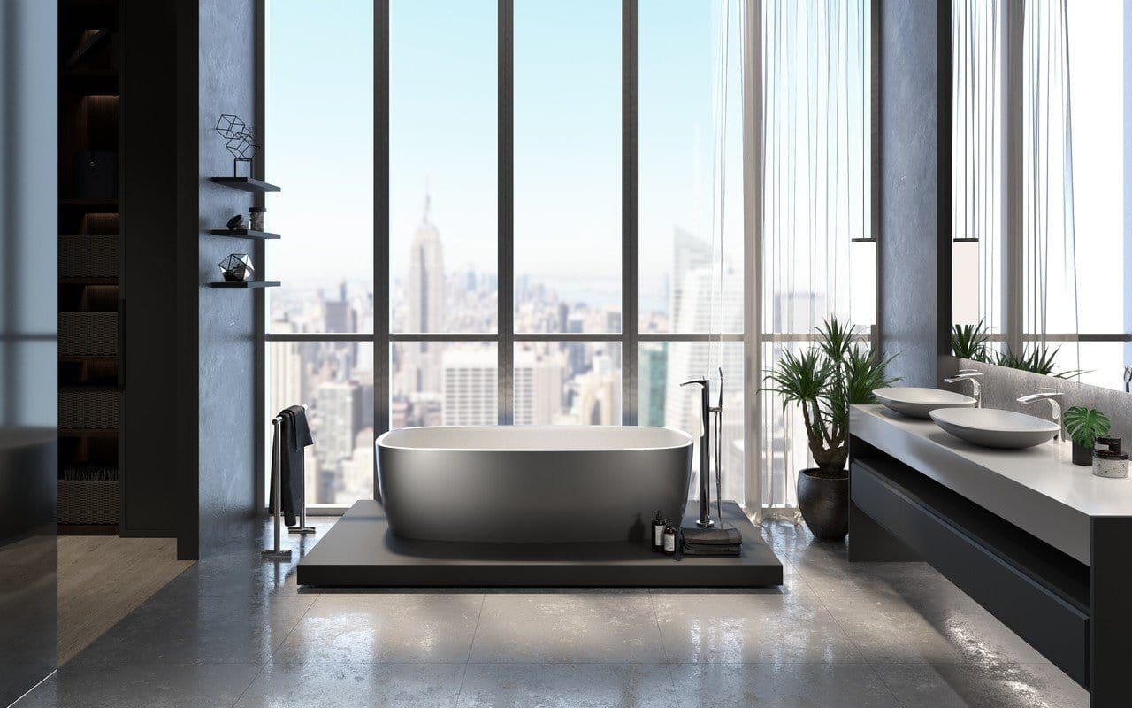 Aquatica Lavabo Coletta-B - Gunmetal y Blanco Terentti