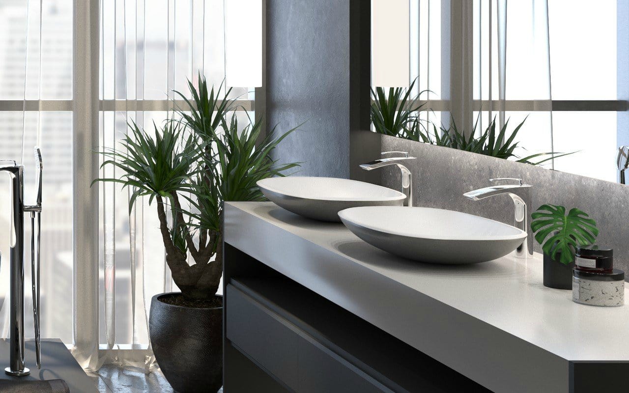 Aquatica Lavabo Coletta-B - Gunmetal y Blanco Terentti