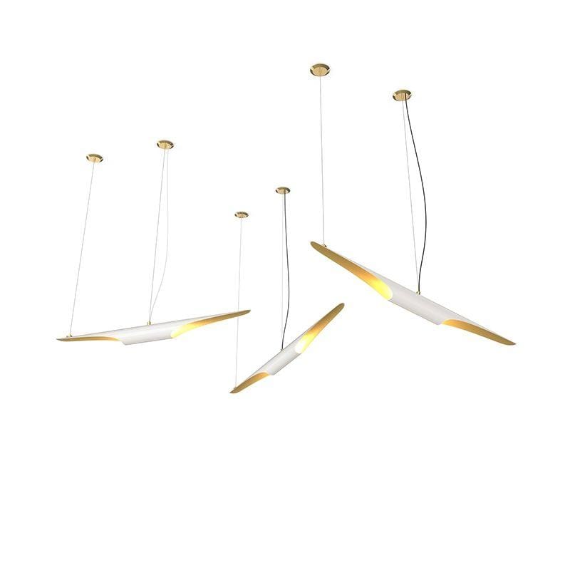 Delightfull Lámpara Colgante o Candíl exterior blanco brillante interior color oro Coltrane Suspensión Terentti