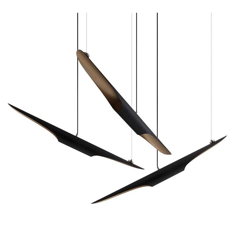 Delightfull Lámpara Colgante o Candíl exterior negro mate interior color oro Coltrane Suspensión Terentti