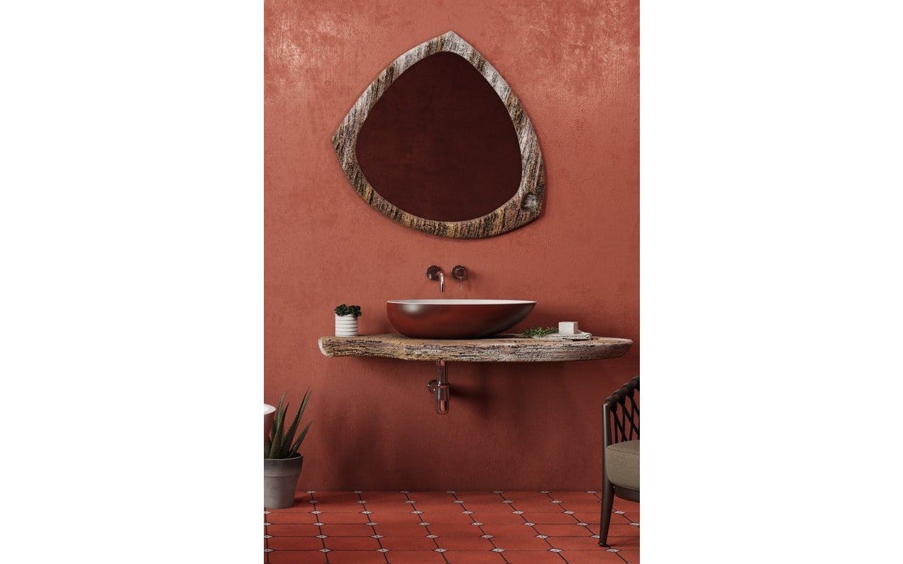 Aquatica Lavabo Spoon-2 - color Rojo Óxido y Blanco Terentti